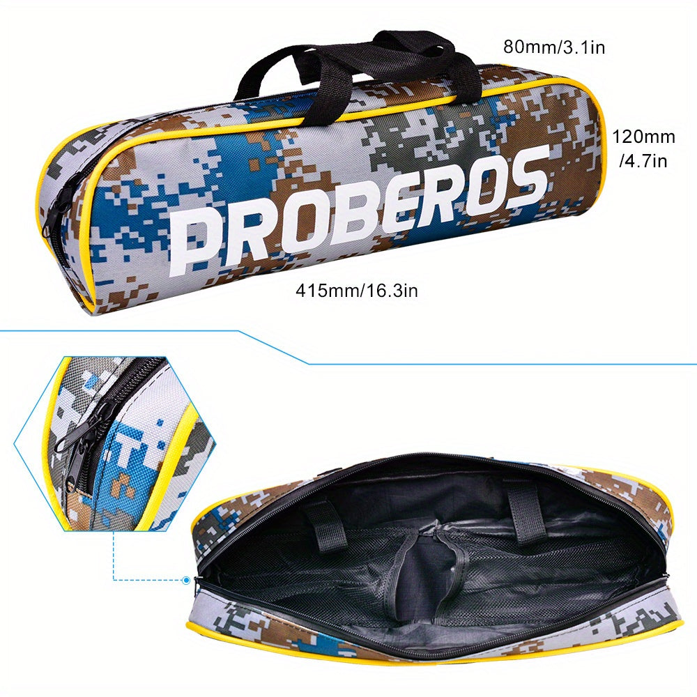 PROBEROS Complete Fishing Kit: 149.35cm-240.79cm Lightweight Glass Steel Spinning Rod & Reel Combo, Colorful Lures, Sinkers, Hooks with Camo Storage Bag - Perfect for Freshwater & Saltwater, Fishing Hooks