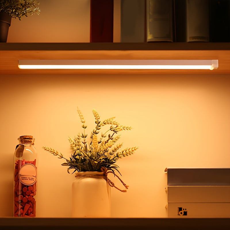 Smart Human Body Sensing LED Light, Long Strip Wireless Magnetic Absorption Self-adhesive Wardrobe Light, USB With Rechargeable Wine Cabinet Cabinet Light Strip, Used For Counter Wardrobe Lighting, Rechargeable Kitchen Night