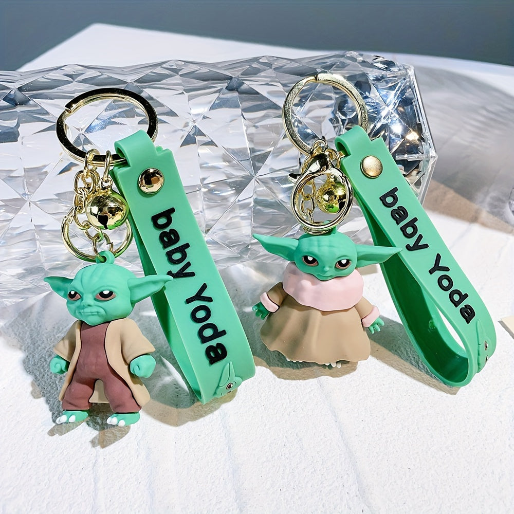Disney Star Wars Yoda Keychain - Cute Silicone Cartoon Anime Figure, Perfect For Birthday Gifts & Party Favors, Ages 14+