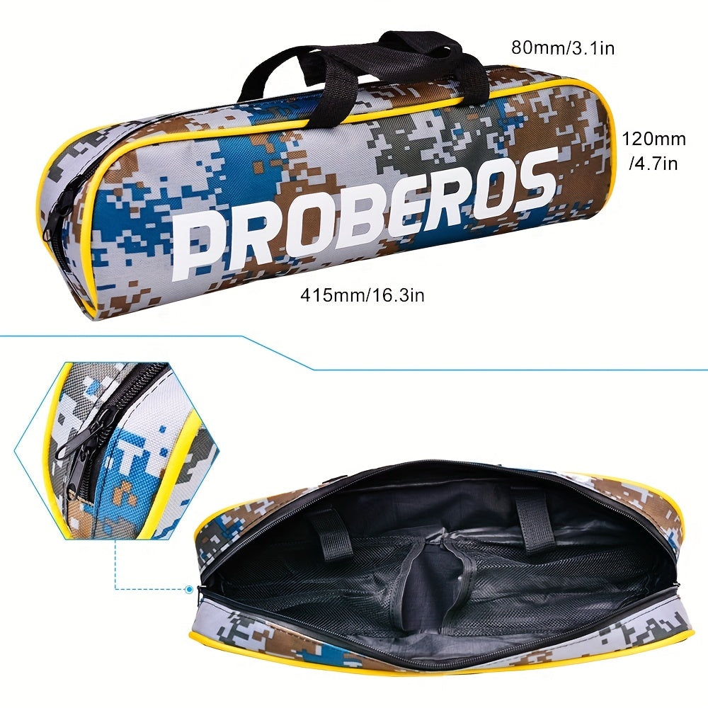 PROBEROS Complete Fishing Kit: 149.35cm-240.79cm Lightweight Glass Steel Spinning Rod & Reel Combo, Colorful Lures, Sinkers, Hooks with Camo Storage Bag - Perfect for Freshwater & Saltwater, Fishing Hooks