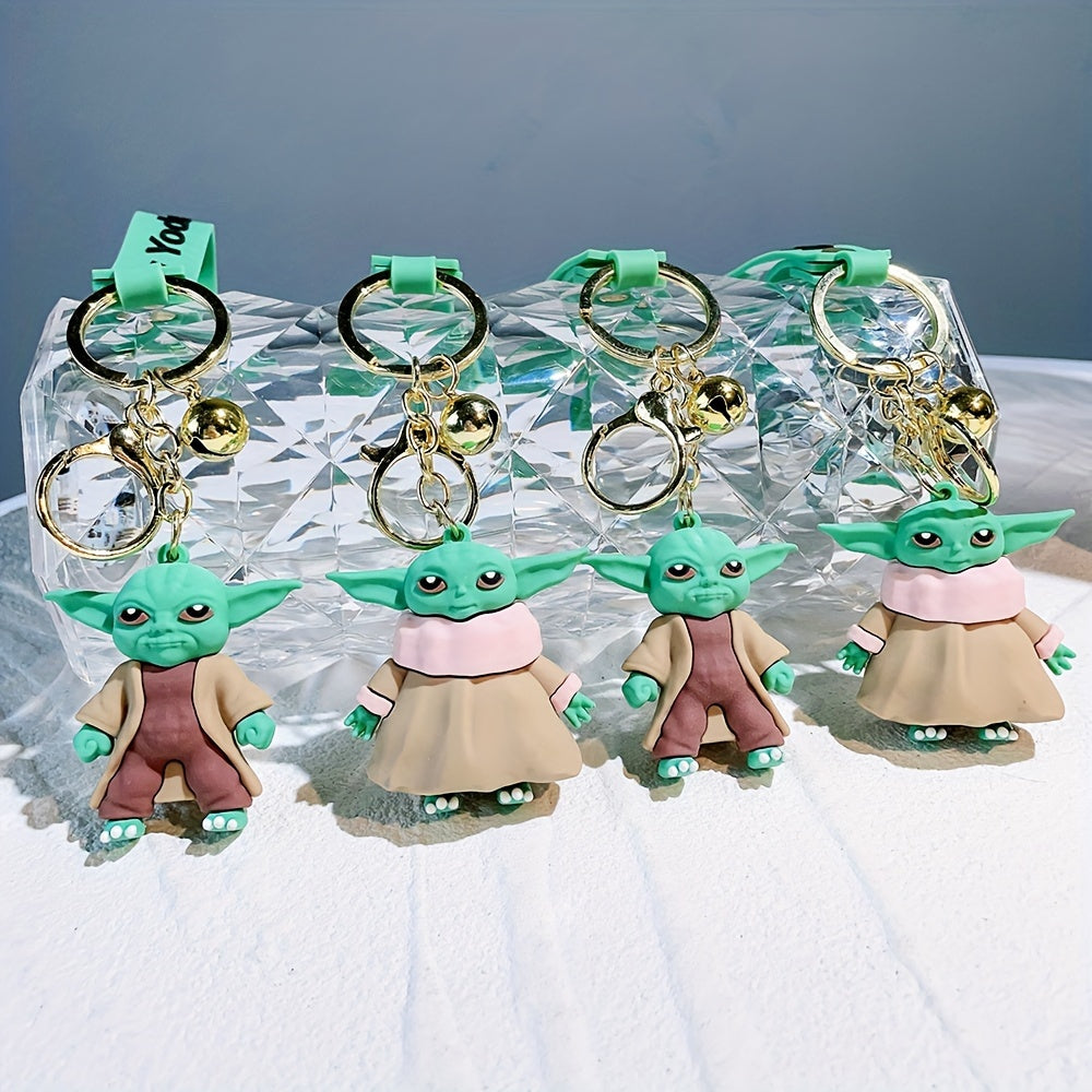 Disney Star Wars Yoda Keychain - Cute Silicone Cartoon Anime Figure, Perfect For Birthday Gifts & Party Favors, Ages 14+