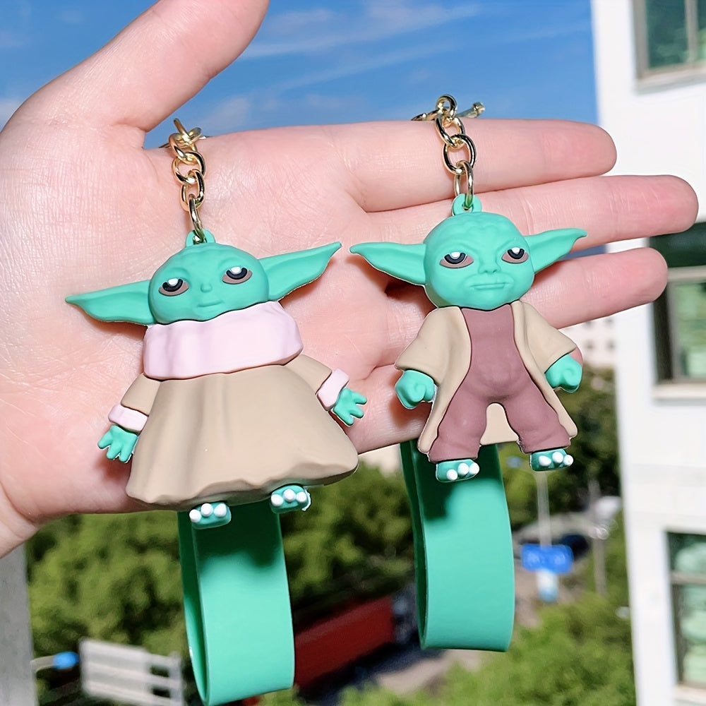 Disney Star Wars Yoda Keychain - Cute Silicone Cartoon Anime Figure, Perfect For Birthday Gifts & Party Favors, Ages 14+