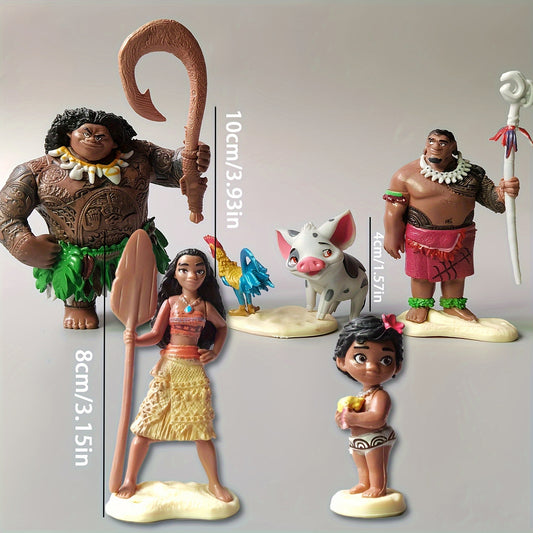 Disney Moana & Friends 6-Piece Action Figure Set - Maui, Chief Tui Collectible Dolls For Home Decor & Party Favors - Perfect Christmas Gift For Ages 14+ Disney Dolls