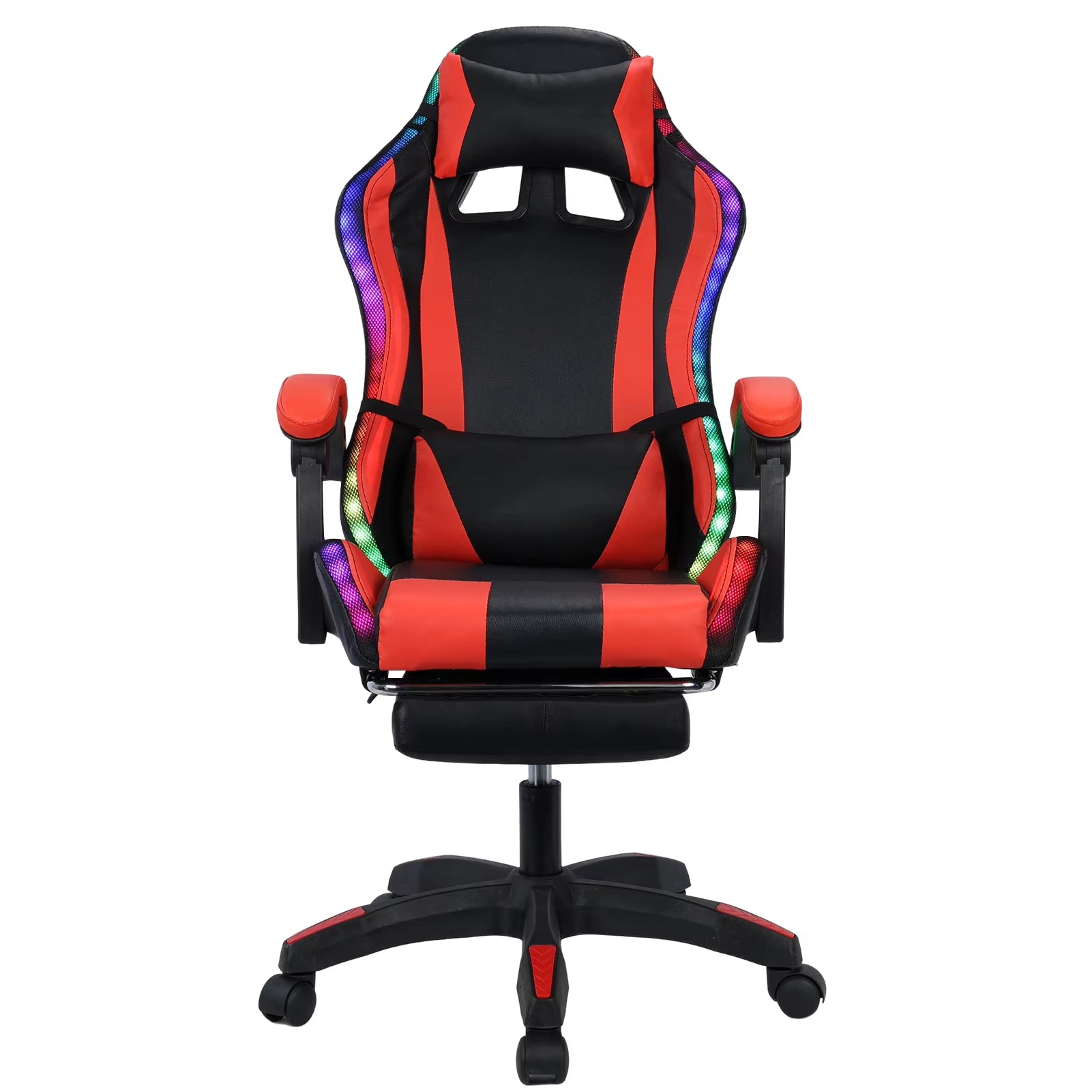 Gaming Chair with Bluetooth-Compatible Speakers and RGB LED Lights Massage Computer Gaming Chair with Height Adjustable