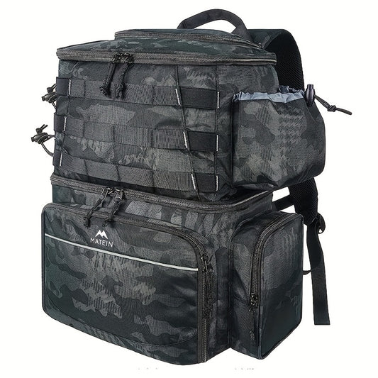 Fishing Tackles Storage Backpack With Cooler, Large Fishing Bag With Rod Holders, Outdoor Camping Hiking Portable Tactical Sports Bag