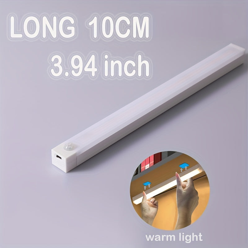 Smart Human Body Sensing LED Light, Long Strip Wireless Magnetic Absorption Self-adhesive Wardrobe Light, USB With Rechargeable Wine Cabinet Cabinet Light Strip, Used For Counter Wardrobe Lighting, Rechargeable Kitchen Night