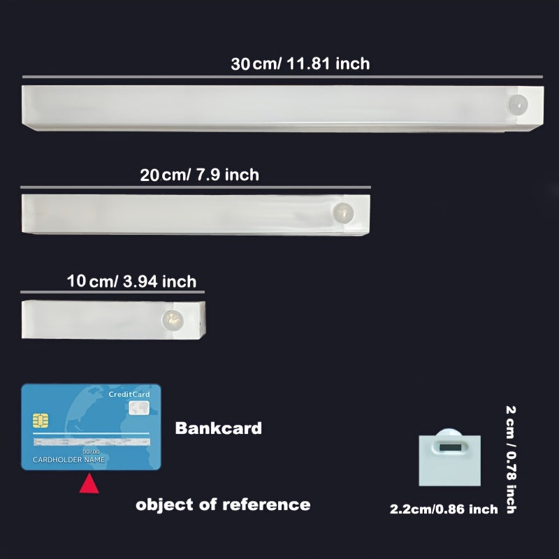 Smart Human Body Sensing LED Light, Long Strip Wireless Magnetic Absorption Self-adhesive Wardrobe Light, USB With Rechargeable Wine Cabinet Cabinet Light Strip, Used For Counter Wardrobe Lighting, Rechargeable Kitchen Night