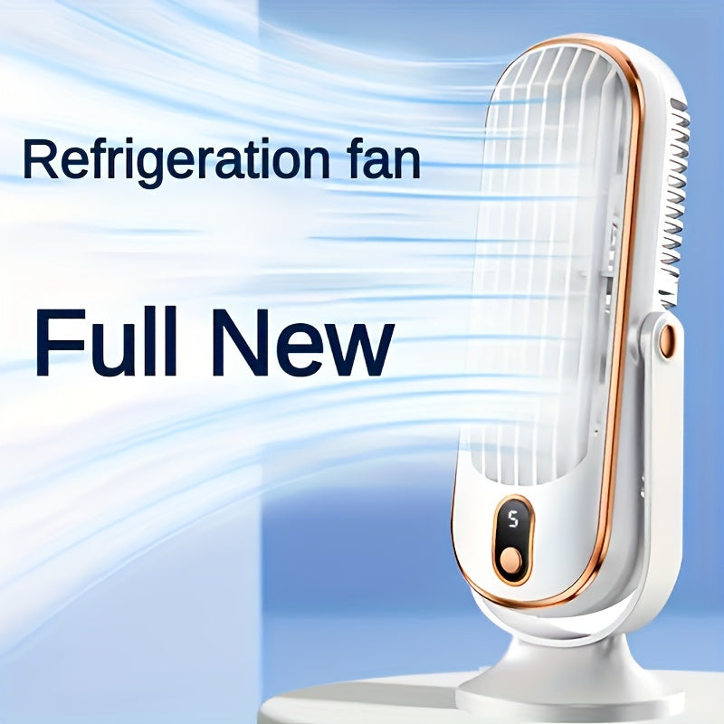 Portable USB Desk Fan, Small Cooling Fan With Smart 5 Speed Led Display, Suitable For Office, Bedroom, Living Room, Outdoor Use