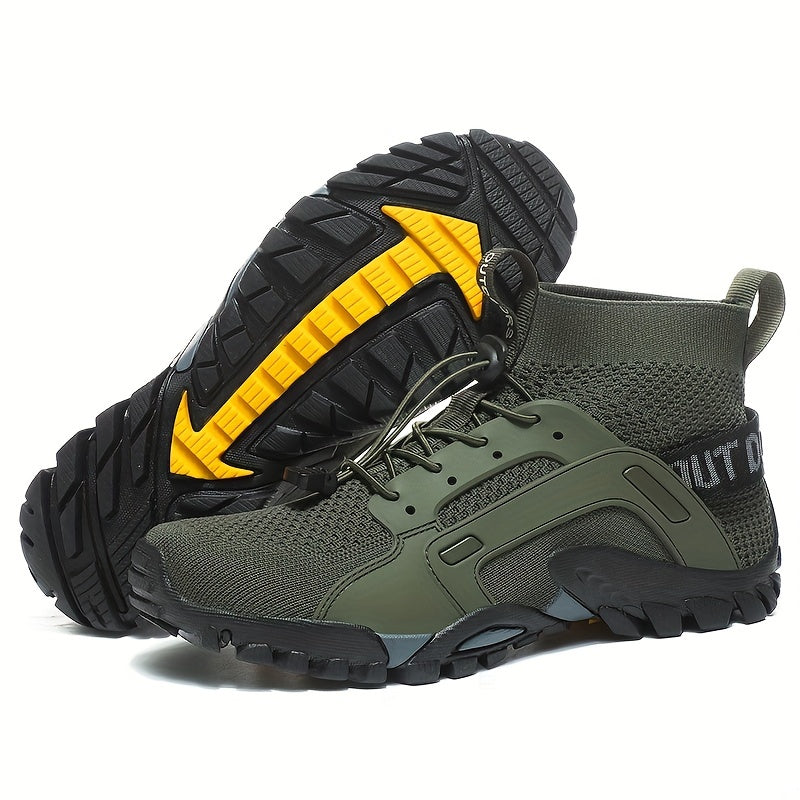 Plus Size Men's Water Shoes: High Top Quick Dry Breathable Mesh Non Slip Lightweight Water Sport Sneakers For Spring/Summer Outdoor Pool, Beach, Yoga, Fishing, Swimming, Surfing & Trekking!